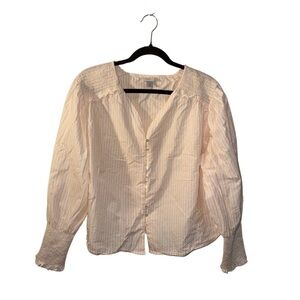 A New Day Striped Puff Sleeve Blouse (XXL)